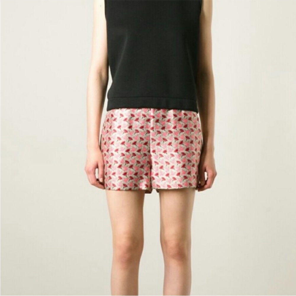 Tory Burch “Bloom Doves” Silk Gazar Dress Shorts Size 2